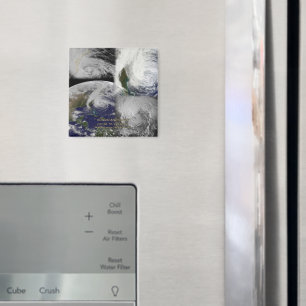 Satellietcollage Uitzicht van orkaan Sandy Magneet