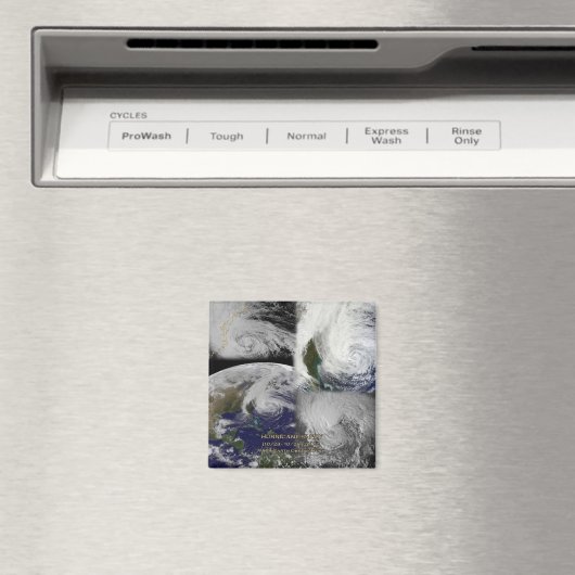 Satellietcollage Uitzicht van orkaan Sandy Magneet (Insitu (Vaatwasser))