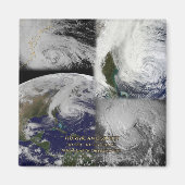 Satellietcollage Uitzicht van orkaan Sandy Magneet (Voorkant)