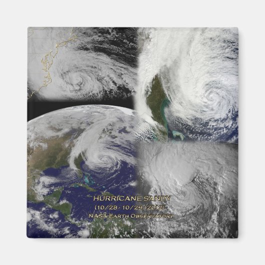 Satellietcollage Uitzicht van orkaan Sandy Magneet (Voorkant)