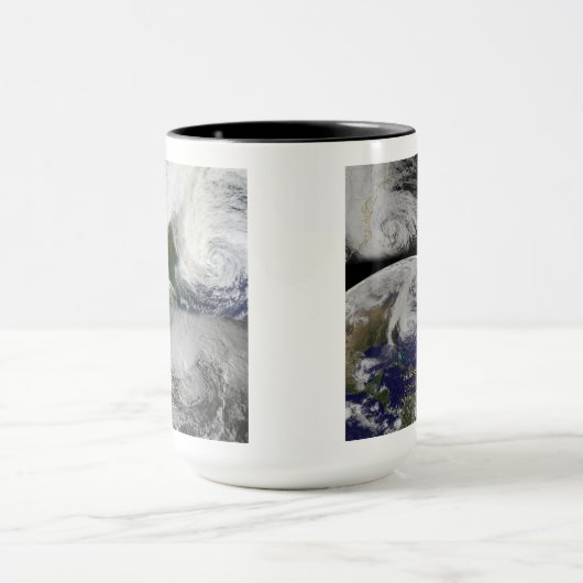 Satellietcollage Uitzicht van orkaan Sandy Mok (Midden)