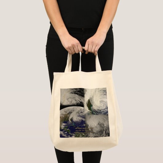 Satellietcollage Uitzicht van orkaan Sandy Tote Bag (Voorkant (product))