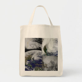 Satellietcollage Uitzicht van orkaan Sandy Tote Bag