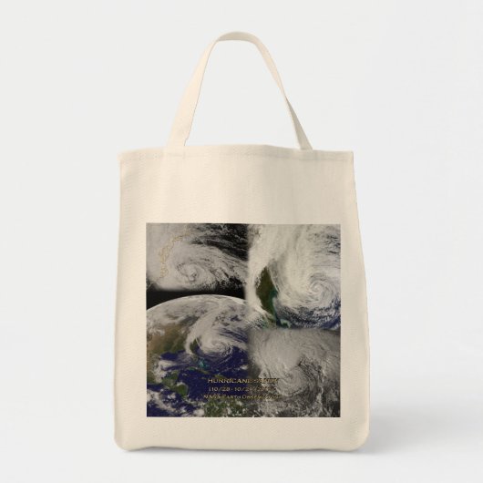 Satellietcollage Uitzicht van orkaan Sandy Tote Bag (Voorkant)