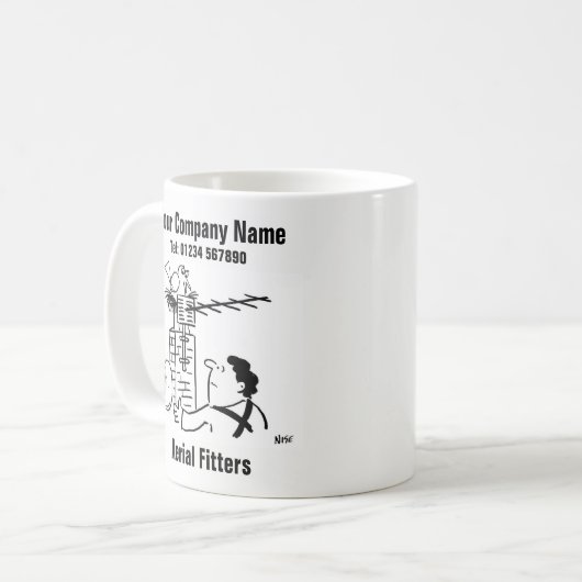 Satellietdesh of antenne koffiemok (Voorkant links)