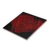 SatellietGlas in lood in het bloedrood Tegeltje (Zijkant)