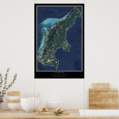 Satellietkaart van de Noordelijke Marianen Poster (Keuken)