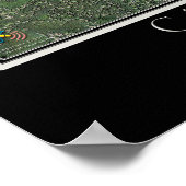 Satellietkaart van het Connecticut-meer van Candle Poster (Hoek)