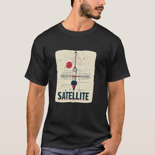  satellietkostuum voor ruimteliefhebbers t-shirt (Voorkant)