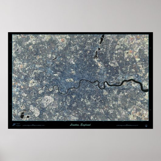 Satellietposter van Londen, Engeland Poster (Voorkant)