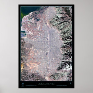 Satellietposter van Salt Lake City, Utah Poster