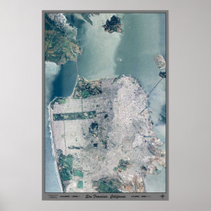 Satellietposter van San Francisco, Californië Poster