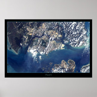 Satellietposter van Singapore Poster
