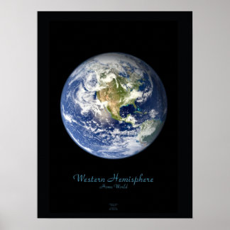 Satellietposter Westelijk halfrond Poster