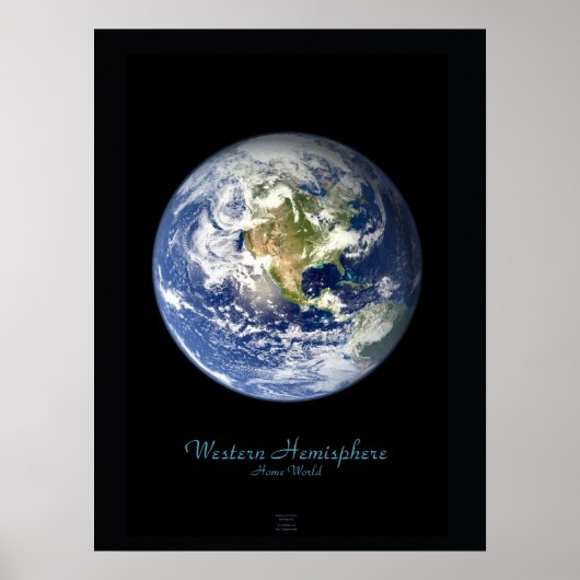 Satellietposter Westelijk halfrond Poster (Voorkant)
