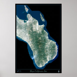 Satellietposter Zuid-Baja California, Mexico Poster