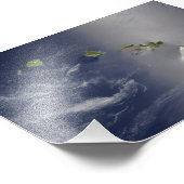 Satellietsatelliet Uitzicht van de Hawaiiaanse eil Foto Afdruk (Hoek)