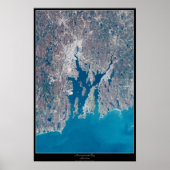 Satellietsatellietposter van Narragansett Bay Rhod Poster (Voorkant)