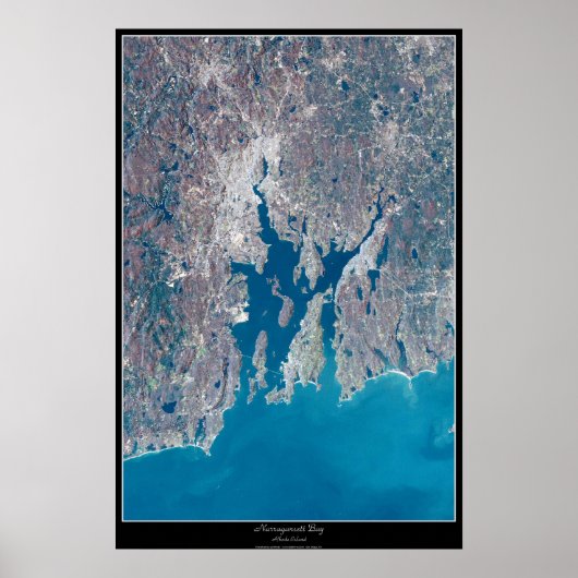 Satellietsatellietposter van Narragansett Bay Rhod Poster (Voorkant)