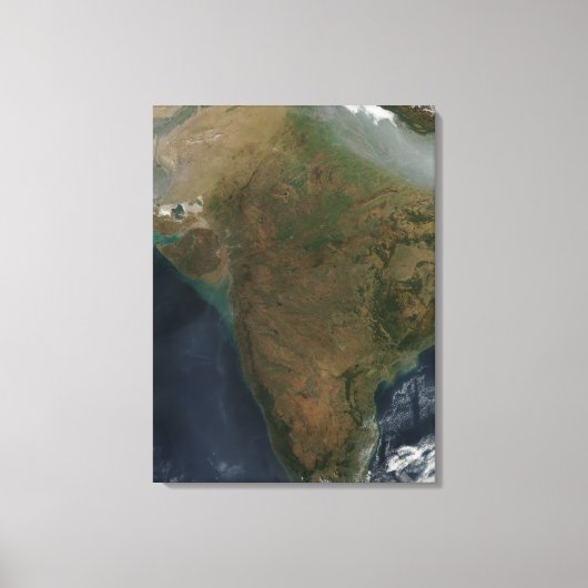 Satellietuitzicht van Centraal-India Canvas Afdruk (Voorkant)