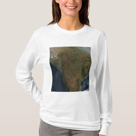Satellietuitzicht van Centraal-India T-shirt (Voorkant)