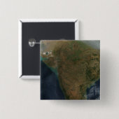 Satellietuitzicht van Centraal-India Vierkante Button 5,1 Cm (Voorkant /achterkant)