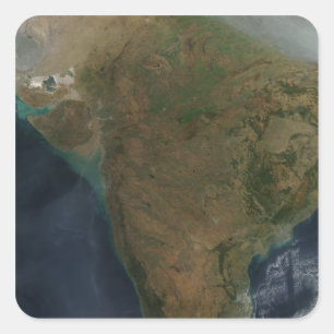 Satellietuitzicht van Centraal-India Vierkante Sticker