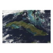 Satellietuitzicht van Cuba Foto Afdruk (Voorkant)