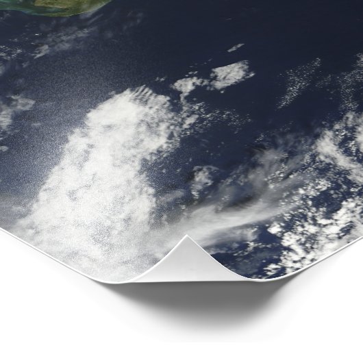 Satellietuitzicht van Cuba Foto Afdruk (Hoek)