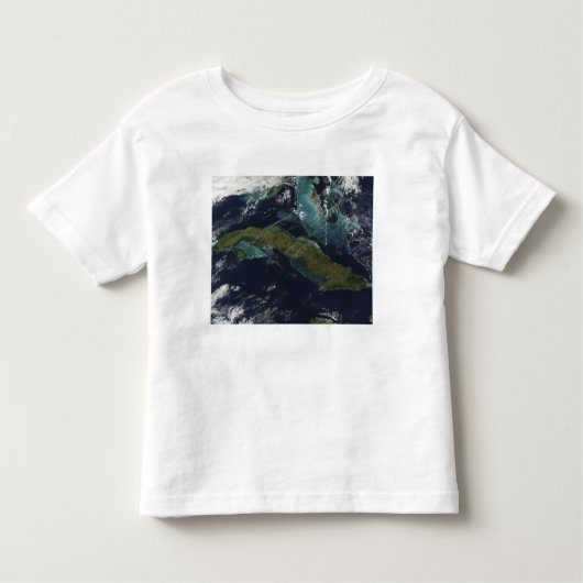 Satellietuitzicht van Cuba Kinder Shirts (Voorkant)