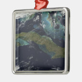 Satellietuitzicht van Cuba Metalen Ornament (Links)