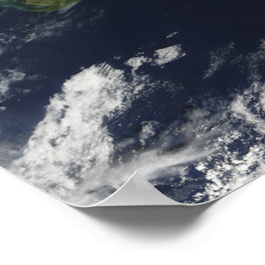 Satellietuitzicht van Cuba Poster (Hoek)