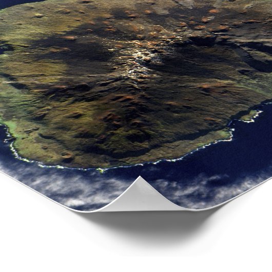 Satellietuitzicht van de Prince Edward Islands Poster (Hoek)