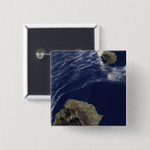 Satellietuitzicht van de Prince Edward Islands Vierkante Button 5,1 Cm (Voorkant /achterkant)