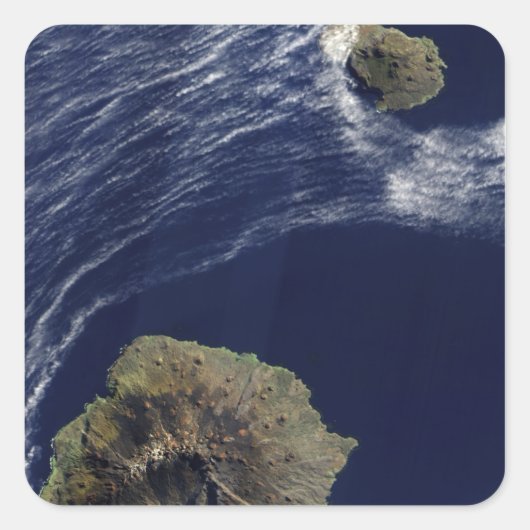 Satellietuitzicht van de Prince Edward Islands Vierkante Sticker (Voorkant)