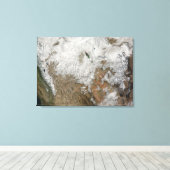 Satellietuitzicht van de westerne Verenigde Staten Canvas Afdruk (Insitu (Houten vloer))