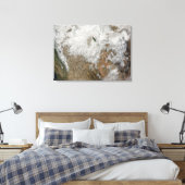 Satellietuitzicht van de westerne Verenigde Staten Canvas Afdruk (Insitu (Slaapkamer))