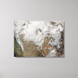 Satellietuitzicht van de westerne Verenigde Staten Canvas Afdruk