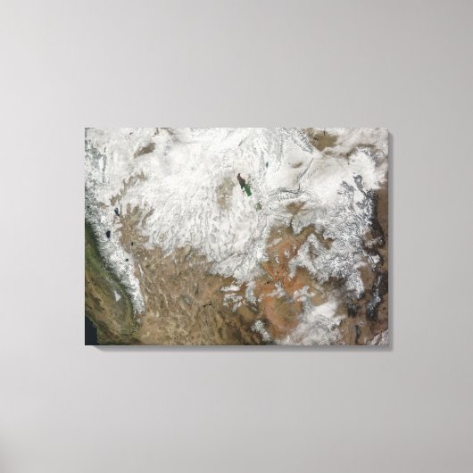 Satellietuitzicht van de westerne Verenigde Staten Canvas Afdruk (Voorkant)