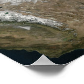 Satellietuitzicht van de westerne Verenigde Staten Poster (Hoek)