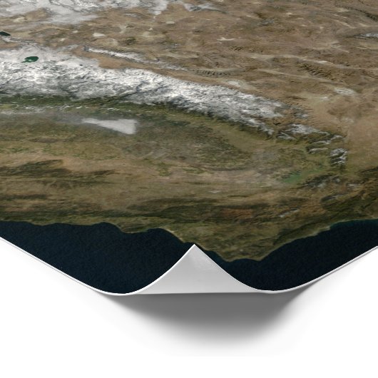 Satellietuitzicht van de westerne Verenigde Staten Poster (Hoek)