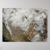 Satellietuitzicht van de westerne Verenigde Staten Poster (Voorkant)