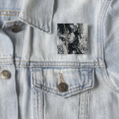 Satellietuitzicht van een aspluim vierkante button 5,1 cm (In situ)