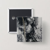 Satellietuitzicht van een aspluim vierkante button 5,1 cm (Voorkant /achterkant)