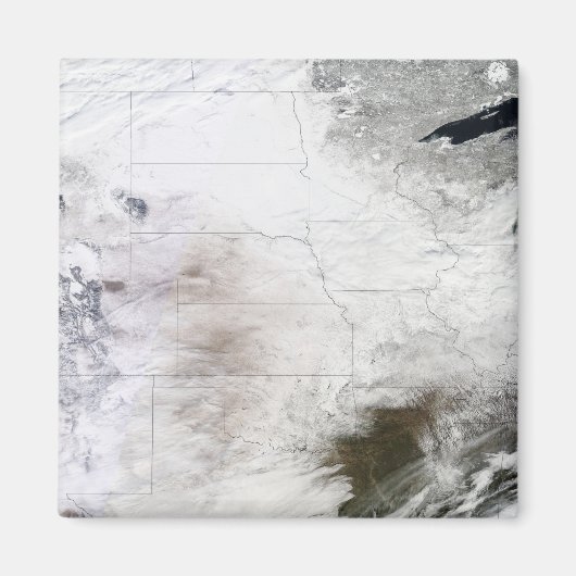 Satellietuitzicht van een massaal winterstorm bove magneet (Voorkant)