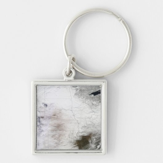 Satellietuitzicht van een massaal winterstorm bove sleutelhanger (Voorkant)