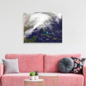 Satellietuitzicht van een zwaar winterstorm canvas afdruk (Insitu (Woonkamer))