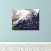 Satellietuitzicht van een zwaar winterstorm canvas afdruk (Insitu (Houten vloer))