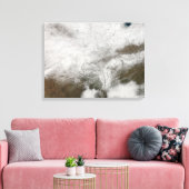 Satellietuitzicht van een zwaar winterstorm canvas afdruk (Insitu (Woonkamer))