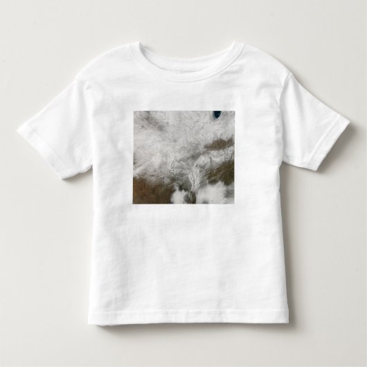 Satellietuitzicht van een zwaar winterstorm kinder shirts (Voorkant)